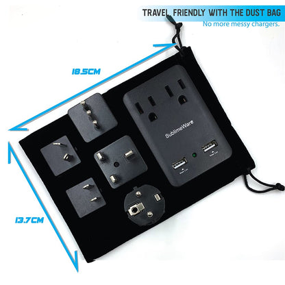 2000 W Black Travel Adapter Kit