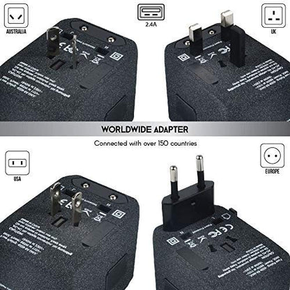 5 USB Ports Power Plug Adapter (SandBlack)