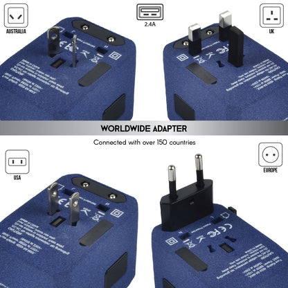 5 USB Ports Power Plug Adapter (SandBlue)